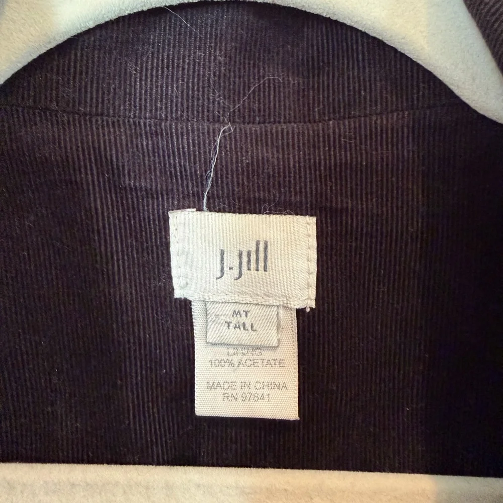 Vintage J. Jill Black Corduroy Jacket with Embroidery Details - Picture 4 of 5
